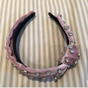 Pink Velvet Studded Headband